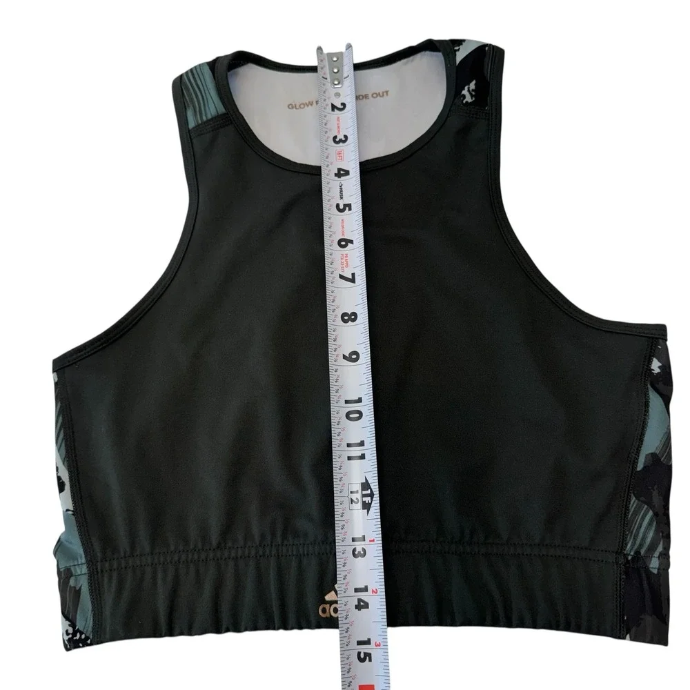 Adidas‎ Women's Camo Print Racerback Sports Bra Black Green Size M #531